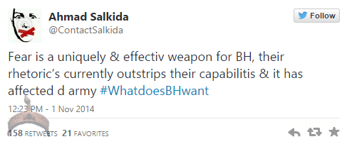 akin27 Full Analogy Of What Boko Haram Wants By Ahmad Salkida Nigerian journalist #WhatDoesBHWant 