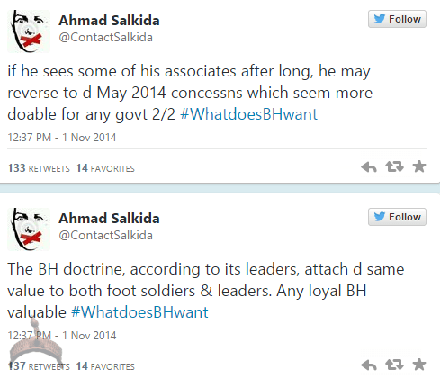 akin44 Full Analogy Of What Boko Haram Wants By Ahmad Salkida Nigerian journalist #WhatDoesBHWant 