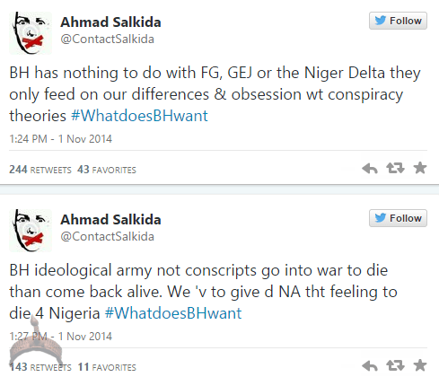 akin57 Full Analogy Of What Boko Haram Wants By Ahmad Salkida Nigerian journalist #WhatDoesBHWant 