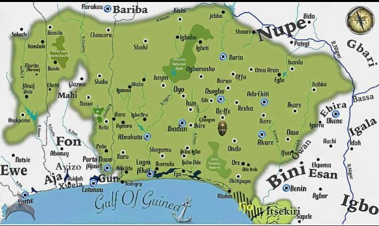 The map of the Yoruba cultural area of Nigeria and West Africa”