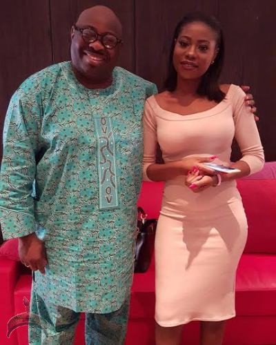 Ovation Publisher, Dele Momodu pictured with his cousin, Sophie Momodu earlier today