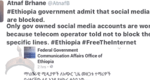 Ethiopia blocks social