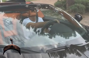 Cristiano Ronaldo driving his £1.7million Bugatti Veyron in his mansion
