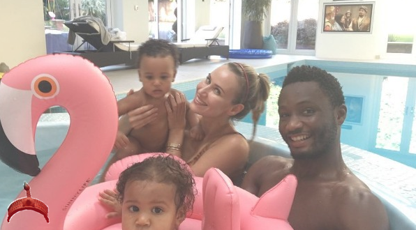 mikel obi and family in pool