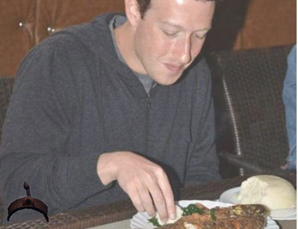 mark facebook eating pounded yam