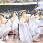 Some Eyo displaying during its Festival as part of activities marking the Lagos @50 celebrations at the Tafawa Balewa Square (TBS), Lagos Island, on Saturday, May 20, 2017