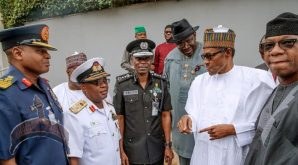 president buhari some governors security chiefs after their meeting state house abuja friday