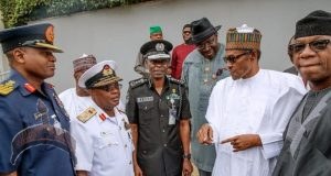 president buhari some governors security chiefs after their meeting state house abuja friday