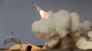 Dec. 29, 2016, photo, released by the semi-official Iranian Students News Agency (ISNA), shows long-range S-200 missile fired in a military drill in the port city of Bushehr, on the northern coast of Persian Gulf, Iran. (Amir Kholousi, ISNA via AP)