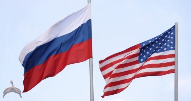 U.S Russian flag