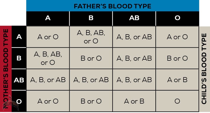 ParentsBloodType Chart