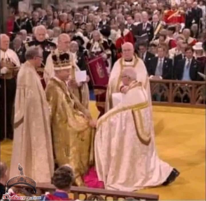 The Archbishop of Canterbury Kneeling before the King of England