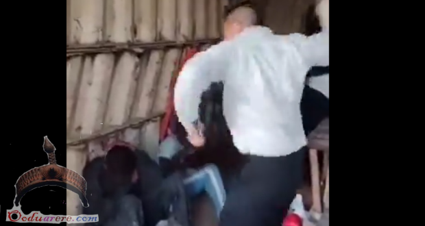 Chinese man caught on Camera beating Africans like slaves