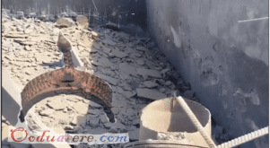 In Sirik, water storage tanks were destroyed