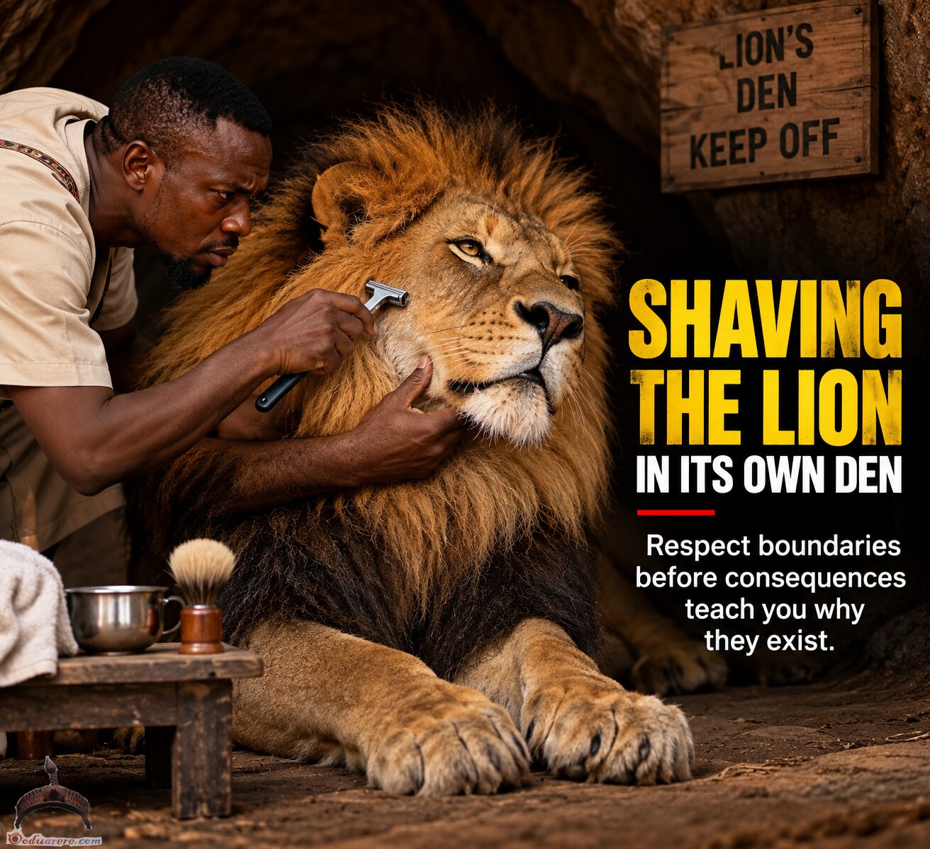 Shaving The Lion In Its Own Den Don’t Mistake Silence For Weakness